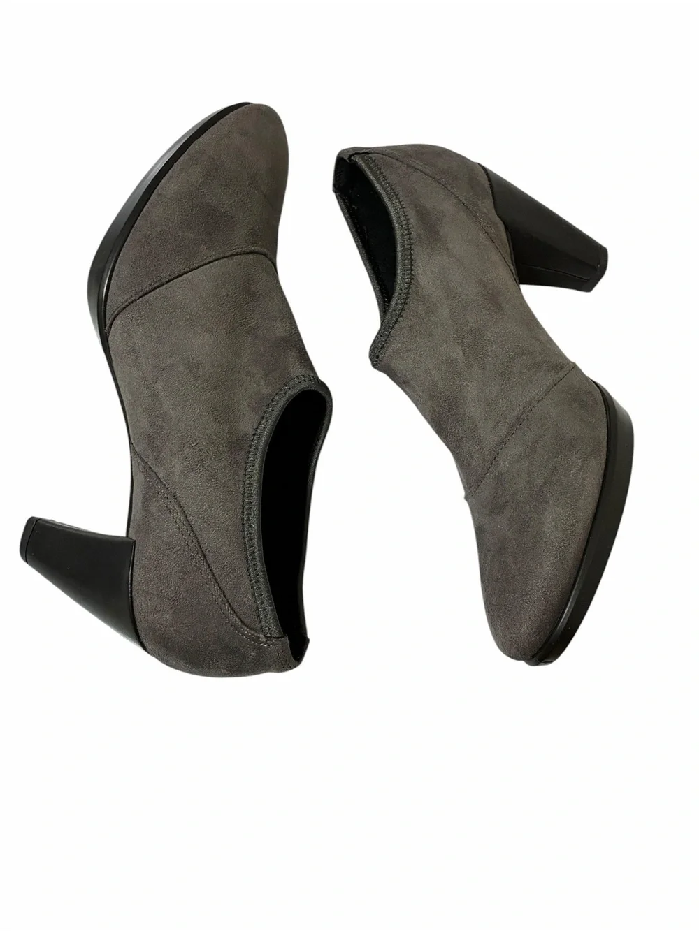 Ecco Shoes Suede Ankle Booties Gray US 8 Heeled Slip‎ On EU 39 Comfort Portugal